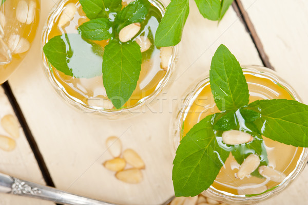 Arab traditional mint and pine nuts tea Stock photo © keko64