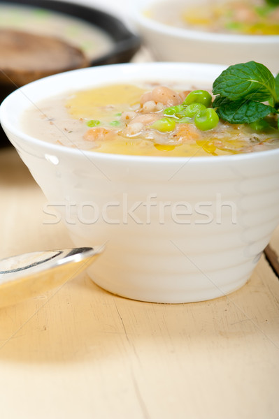 Hearty Middle Eastern Chickpea and Barley Soup Stock photo © keko64