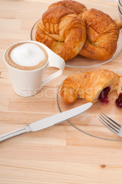 fresh croissant french brioche and coffee Stock photo © keko64