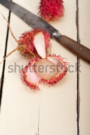 Vers vruchten tropische rustiek houten tafel hout Stockfoto © keko64