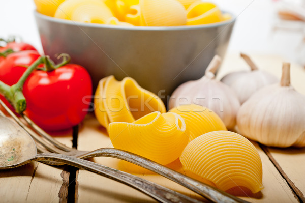 Italian snail lumaconi pasta with tomatoes Stock photo © keko64