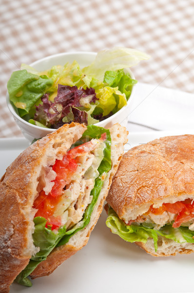 [[stock_photo]]: Panini · sandwich · poulet · tomate · italien · alimentaire
