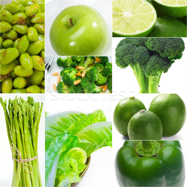 green healthy food collage collection Stock photo © keko64
