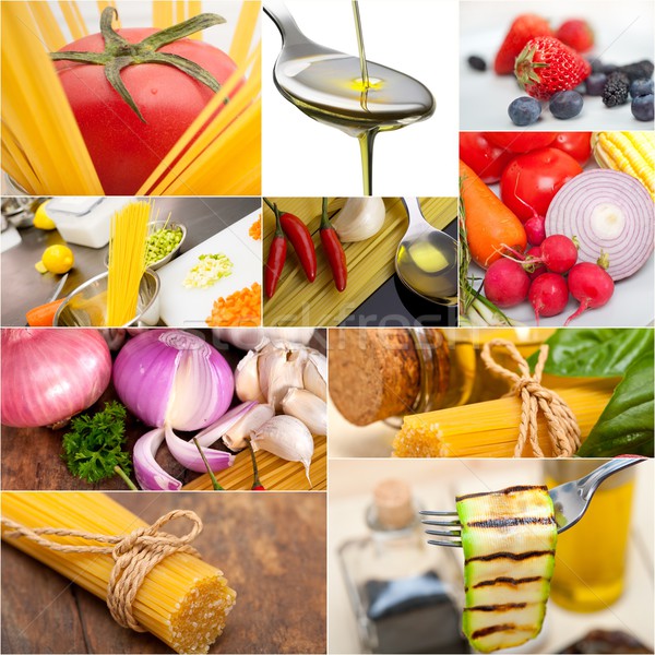 Saine végétarien vegan alimentaire collage blanche Photo stock © keko64