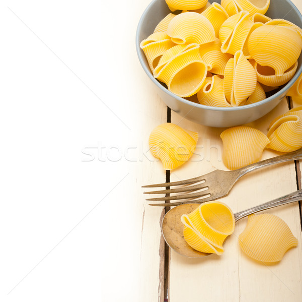 意大利的 蝸牛 麵食 藍色 碗 商業照片 © keko64