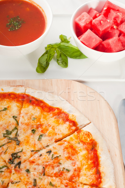 Stock foto: Italienisch · Original · dünne · Pizza · Suppe · Wassermelone