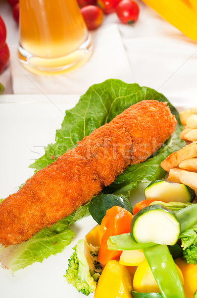 fresh chicken breast roll and vegetables Stock photo © keko64