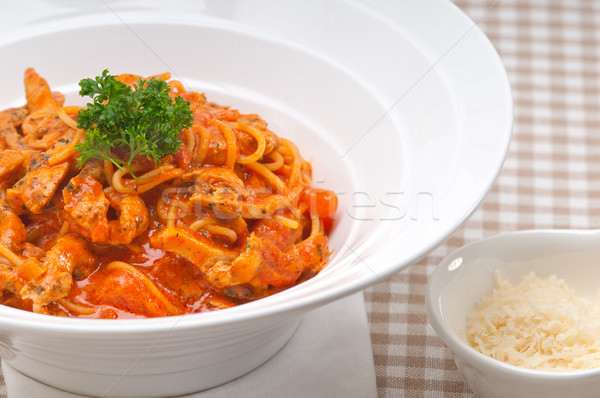 Foto d'archivio: Italiana · spaghetti · pasta · pomodoro · pollo · salsa