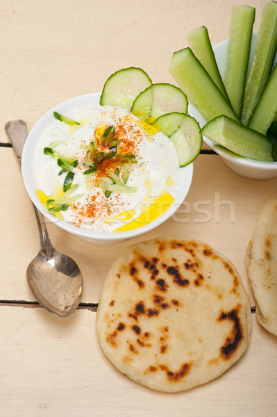 Arab middle east goat yogurt and cucumber salad  Stock photo © keko64