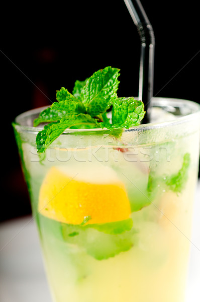 mojito caipirina cocktail with fresh mint leaves Stock photo © keko64