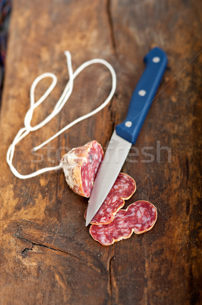 italian salame pressato pressed slicing Stock photo © keko64