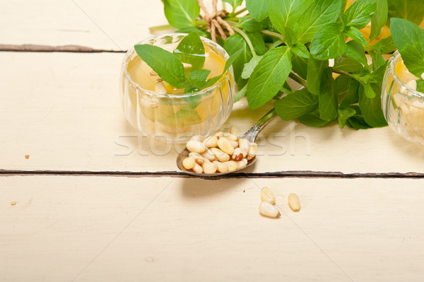 Arab traditional mint and pine nuts tea Stock photo © keko64