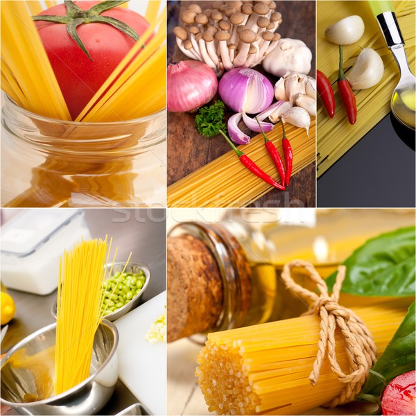 Saine végétarien vegan alimentaire collage blanche Photo stock © keko64