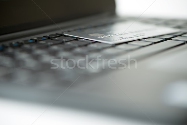 Hitelkártya laptop online fizetés vásárlás számítógép Stock fotó © kenishirotie