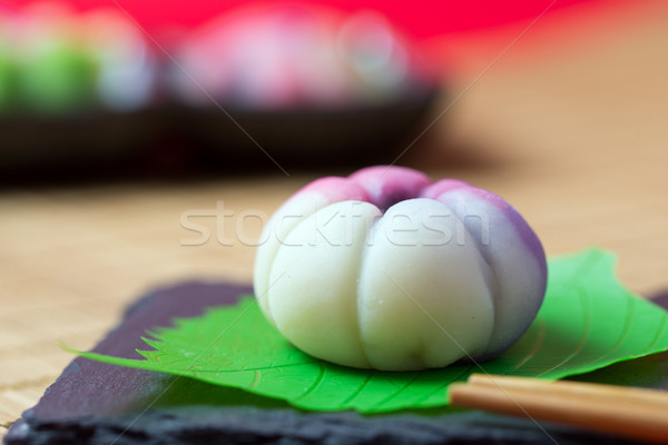 Japán hagyományos cukrászda torta felszolgált tányér Stock fotó © kenishirotie