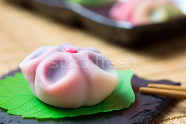 Japonês tradicional confeitaria bolo servido prato Foto stock © kenishirotie