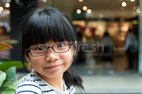 Foto d'archivio: Cute · asian · cinese · ragazza · occhiali · parco