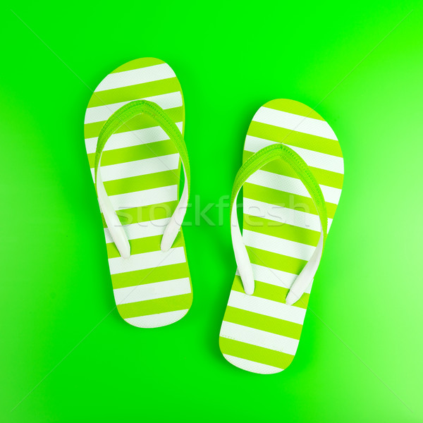 Green striped sandal Stock photo © kenishirotie