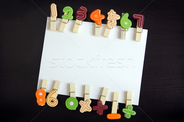 White card with clothespin Stock photo © kenishirotie