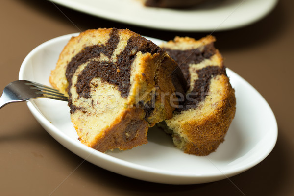 Banana chocolate bundt cake Stock photo © kenishirotie