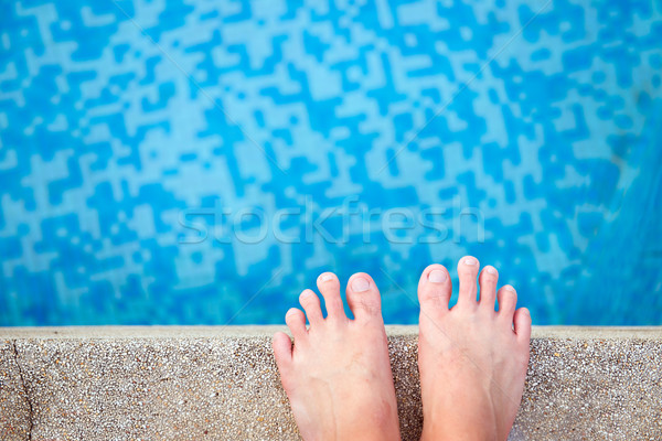 Schwimmbad Ansicht nackt männlich Fuß Seite Stock foto © kenishirotie