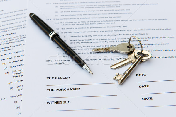 Immobilien Verkauf rechtlichen Dokument Eigentum Business Stock foto © kenishirotie