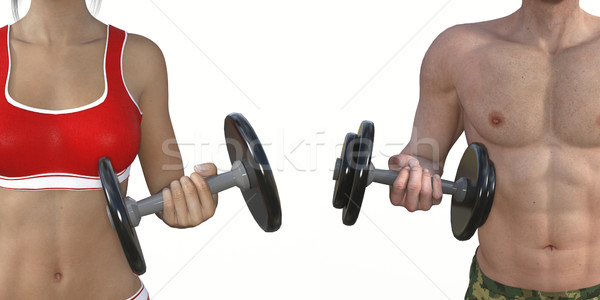 Man and Woman Muscle Training Stock photo © kentoh