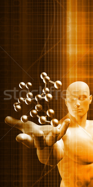 Man Observing Molecule Structure Stock photo © kentoh