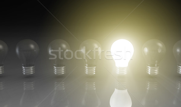 Kreativität Glühlampe glühend 3D Technologie Kunst Stock foto © kentoh