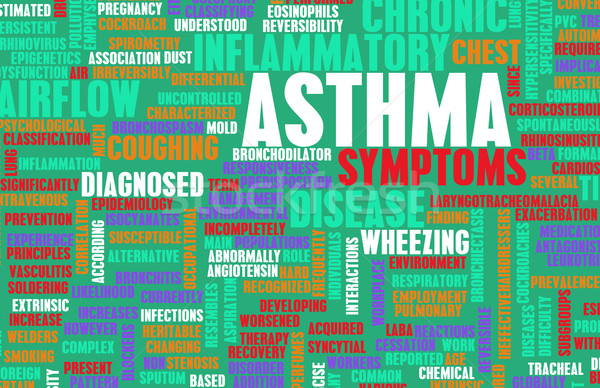 Astma oddechowy oddychanie problem medycznych edukacji Zdjęcia stock © kentoh