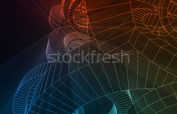 Wireframe abstract meetkundig lijn lijnen Stockfoto © kentoh