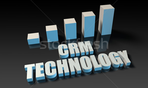 Crm tecnologia gráfico traçar 3D azul Foto stock © kentoh