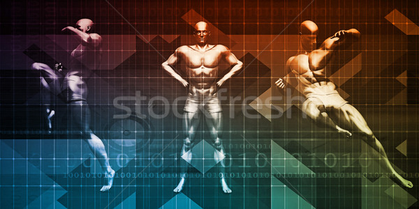 Test harc sport terv férfiak harcol Stock fotó © kentoh