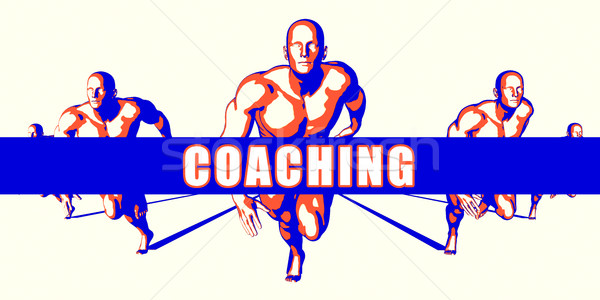 Coaching Wettbewerb Illustration Kunst Hintergrund orange Stock foto © kentoh