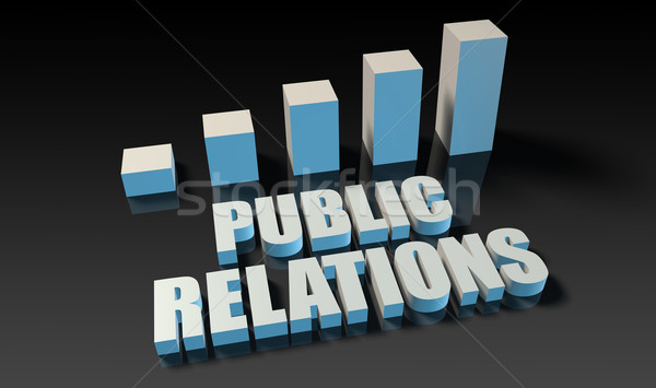 Öffentlichkeitsarbeit Grafik Tabelle 3D blau schwarz Stock foto © kentoh