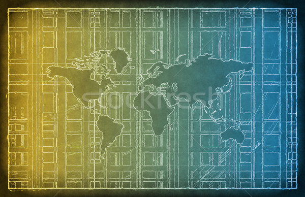 Világutazás tábla rajz terv világ felirat Stock fotó © kentoh