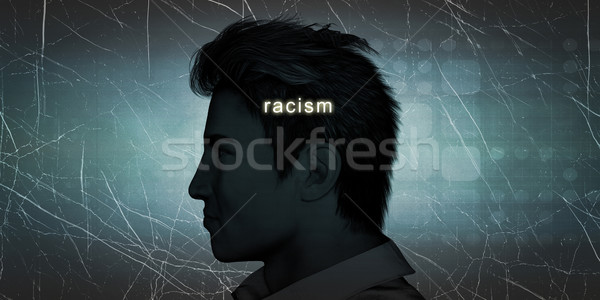 Man racisme persoonlijke uitdagen Blauw werknemer Stockfoto © kentoh