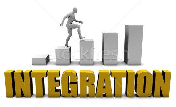 [[stock_photo]]: Intégration · plate-forme · affaires · processus · bureau · entreprise