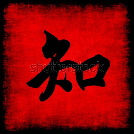 Chinois calligraphie symbole cheval rouge noir Photo stock © kentoh