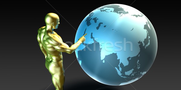 Businessman Pointing at the Middle East Stock photo © kentoh