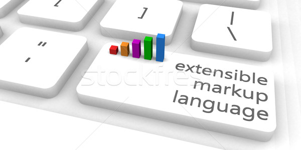 язык xml клавиатура Бар промышленности ключевые Сток-фото © kentoh