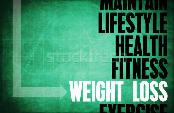 Gewichtsverlust Kern Grundsätze Business Fitness Retro Stock foto © kentoh