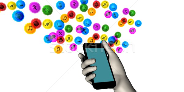 Hand Holding Smartphone Stock photo © kentoh