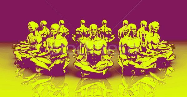 Megvilágosodás jóga osztály fény egészség férfiak Stock fotó © kentoh