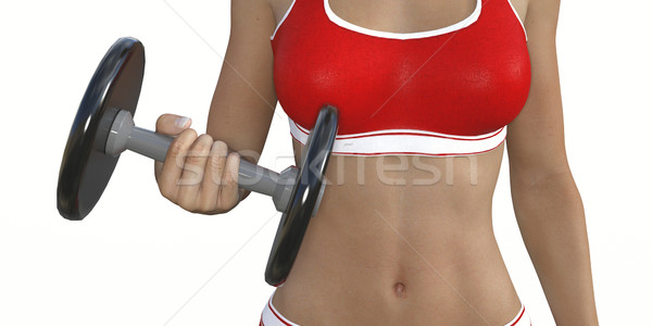 Lady Muscle Training Stock photo © kentoh