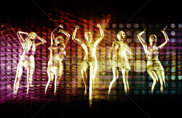 [[stock_photo]]: Plage · Rave · fête · disco · danse · filles