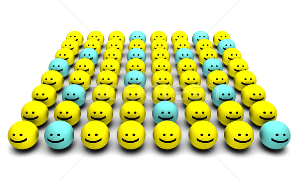 Lucido persone felici sorridere facce 3D felice Foto d'archivio © kentoh