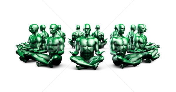 Hombre yoga loto posición plantean salud Foto stock © kentoh