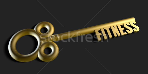 Stock fotó: Kulcs · fitnessz · fekete · arany · információ · ötlet