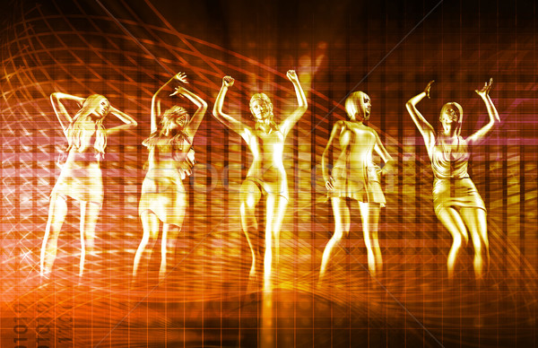Danse personnes rangée clubbing disco musique Photo stock © kentoh